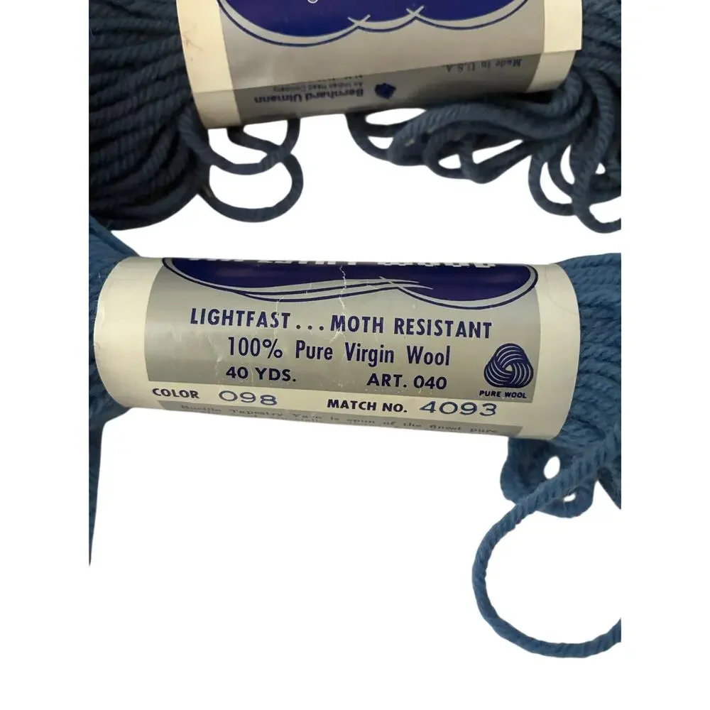 Vtg Bucilla Tapestry Wool Bundle of 14 NEW Skeins 100% Pure Virgin Wool